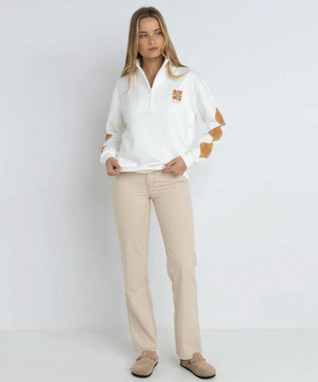 Rhythm Solitude 1/4 Zip Fleece - Vintage White